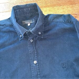 Valentino Blue Button-Up Polo Dress Shirt Men’s Size Large
